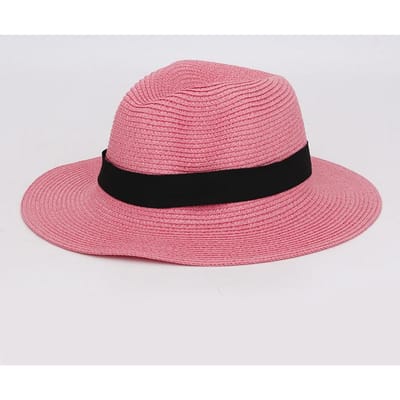 Zomer Opvouwbare Grote Rand Raffia Panama Hoed Vierkante Gesp Zonnehoed Buiten Ademende Zonbescherming Hoed Average size