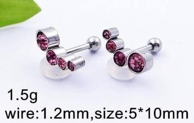 Aramat Jewels | Piercings | Roze Helix Piercing met 4 Steentjes - Staal | | | |10mm | Staal | Volwassenen | Verkleurd niet