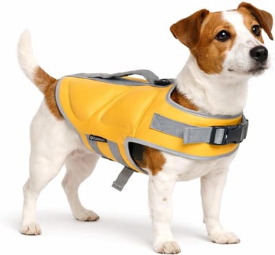 Zwemvest hond – maat S (26,5cm) – Swimmy geel – verstelbaar – comfortabel – waterafstotend