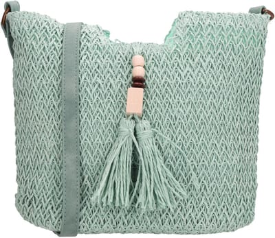 Beagles Lanzarote Schoudertas - Crossbodytas - Riet - Schouderband - Verstelbaar - Mint