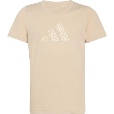 Adidas Animal Print Graphic T-shirt Met Korte Mouwen Beige 5-6 Years Meisje