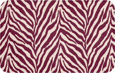 WC mat 80x50 cm - Antislip - Zebra - Motief - Bordeaux - Rood - Toiletmat - Vloermat - Douchemat - Toilet tapijt - Toiletmatten