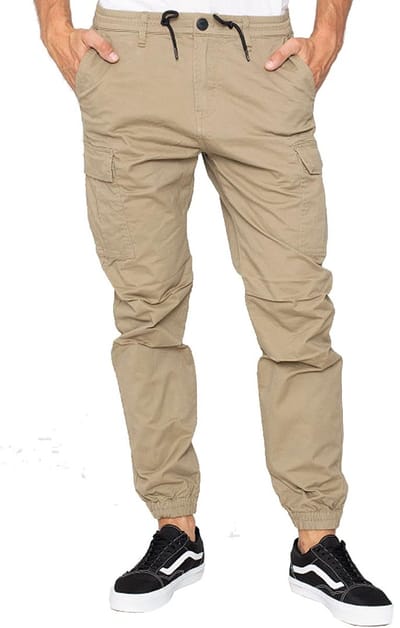 Vintage Industries Vince Jogger Dark Khaki Cargobroek Heren