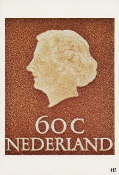 Briefkaart met afbeelding koningin Juliana postzegel