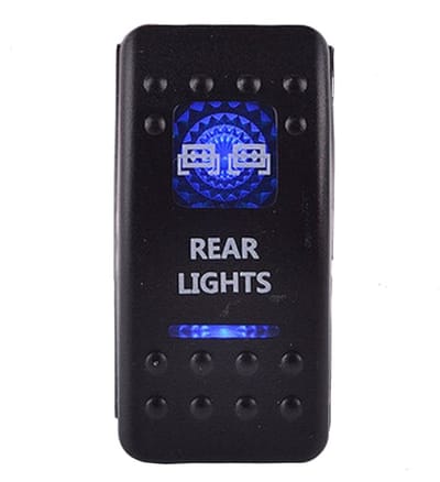 Dailygoody - Rocker Switch - Waterdichte Schakelaar - Blauw LED Indicator - 12V/24V - Voor Auto, Truck, Boot - 5Pin - Zwart