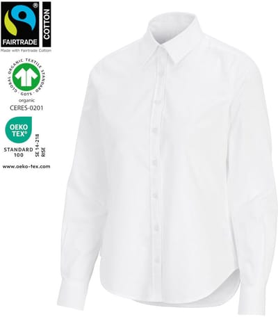 Cottover HEMD OXFORD LADY - GOTS GECERTIFICEERD 141031 - Wit - 36
