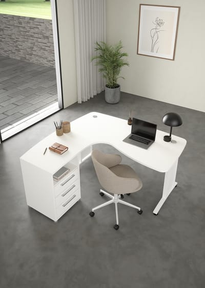 Hoekbureau Prima Wit - Giga Living