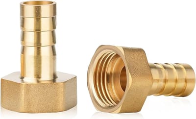 SnelShoppen - 2 stuks 1/2 inch Messing Tuinslang Adapter, 10mm Slang Connector, Slanguitgang, G1/2 Vrouwelijke Draad Tube Adapter voor Tuin en Klussen