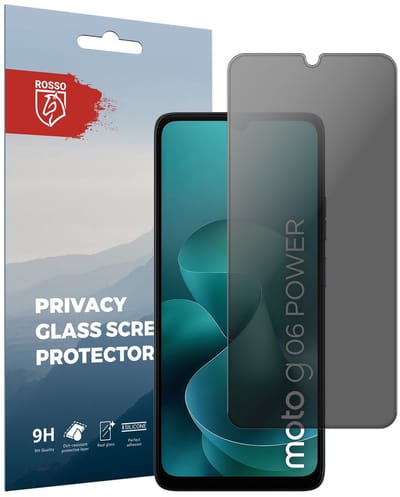 Rosso Privacy Screen Protector Geschikt voor Motorola Moto G06 Power - 9H Gehard Glas - Case Friendly Tempered Glass - Eenvoudige Installatie