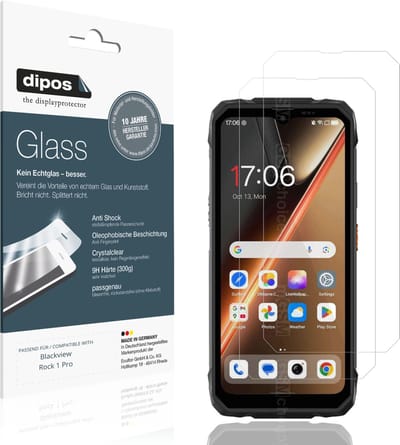 dipos – 2x Pantserfolie geschikt voor Blackview Rock 1 Pro | 9H Screenprotector