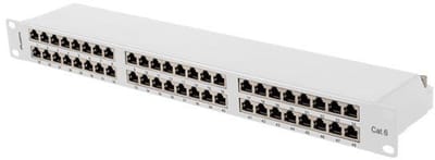 PATCH PANEL 48 PORT 1U 19 CAT6 FTP SHIELDED GRAY LANBERG