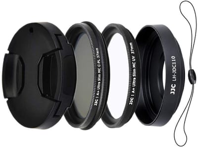 Dailygoody - Lenskap Kit voor Digitale Camera - UV- en CPL-filters - Aluminiumlegering - Zwart - Geschikt voor G1X Mark III - 4-delige set