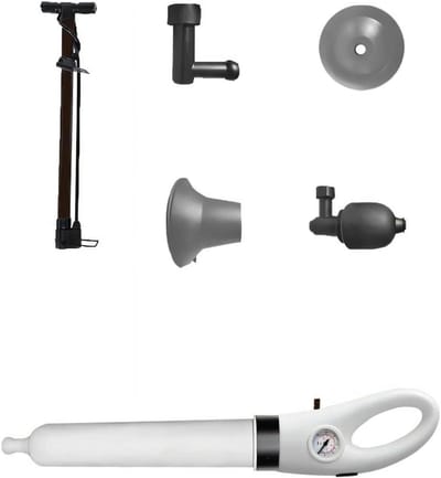 Afvoer Ontstopper - Pijp Reiniger - Verstoppingen Verwijderen - Met Drukmeter - 49 cm - Grijs