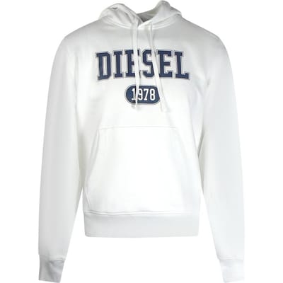 Diesel Heren 1978 Bold Logo Hoodie (Wit)
