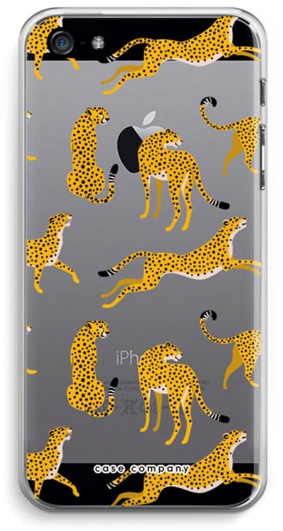 Case Company® - Hoesje geschikt voor iPhone 5 / 5S / SE (2016) hoesje - Luipaard - Soft Cover Telefoonhoesje - Bescherming aan alle Kanten en Schermrand