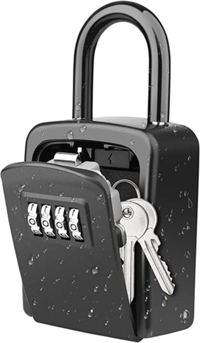 Sleutelkluis Voor Buiten/Binnen - Sleutelkluisje Met Code - Sleutelkastje - Sleutelbox - Kluisje Met Cijferslot - Centraal Opbergen Van Sleutels - Afneembaar Slot - Er Hoeven Geen Gaten Te Worden Geboord - Hangend - Waterbestendig - Zwart
