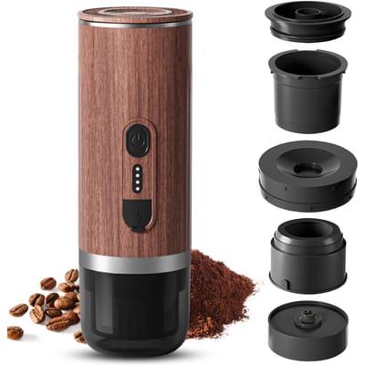 Draagbare elektrische espressomachine, draadloos verwarmend, 3oz, mini-koffiezetapparaat voor één kopje, met