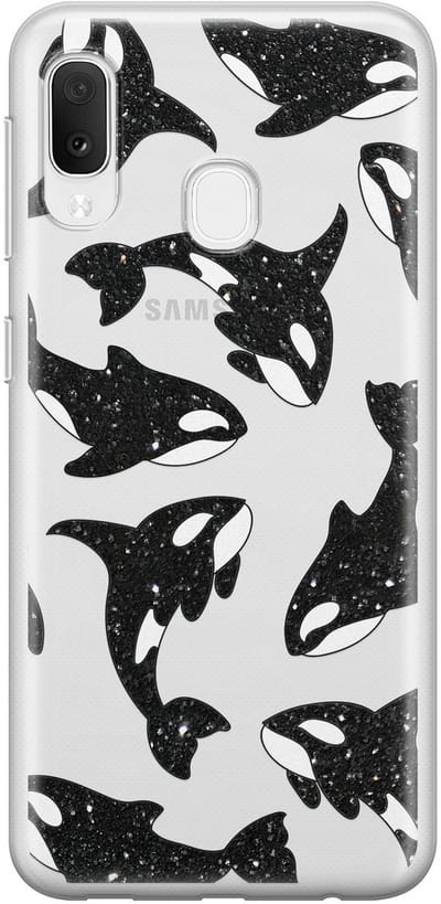 Hoesje geschikt voor Samsung Galaxy A20e - Orka - Soft Case - TPU - Print - Transparant - Mooie Telefoonhoesjes