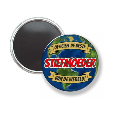 Button Met Magneet 58 MM - Officieel De Beste Stiefmoeder Van De Wereld - NIET VOOR KLEDING