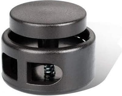 2x Bevestigingsclip met veer - Dubbel gat - 12mm rond - Zwart - 2 stuks