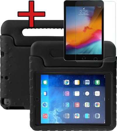 Hoesje - Geschikt voor Apple iPad Air 3 (2019) - 10.5 inch - 3e Generatie - Met Screenprotector - Kinderhoes - Shockproof Bumper - Kidsproof Case - Tablethoes - Kinder Hoes Cover - Zwart