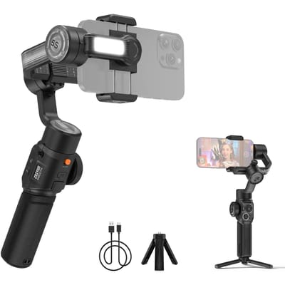 ZHIYUN SMOOTH 5S AI Handheld 3-assige Gimbal Stabilisator voor Telefoon Vlog Gimbal Anti-schok Ingebouwde LED zwart