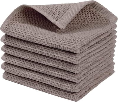 6 theedoeken, keukenhanddoeken, 100% katoen, super absorberende keukenhanddoeken, machinewasbaar (35 x 35 cm) premium microvezel