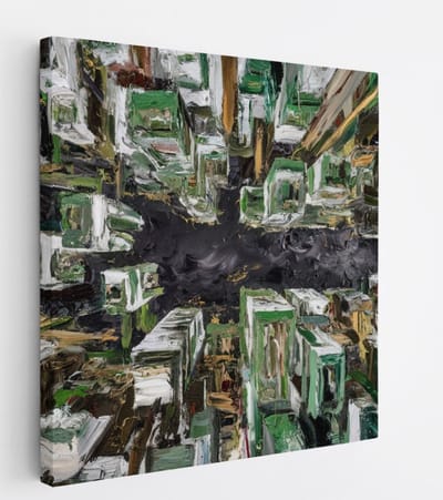 Saammp Canvas Schilderij - Gebouwen - Abstract - 20x20 - Foto op canvas - Wanddecoratie - Muurdecoratie Woonkamer - Slaapkamer decoratie - Canvas Print