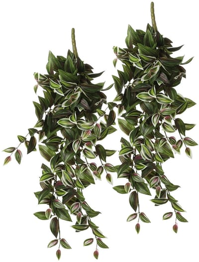 Mica Decoration Tradescantia kunstplant - 2x - hangplant - 54 x 17 cm - Kamer/kantoor planten