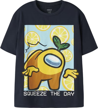 NAME IT - NKMADIN AMONGUS NREG SS TOP BOX SKY - Jongens - T-shirts