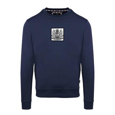 Aquascutum Heren geribbeld sweatshirt (Marine)