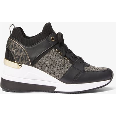 Michael Kors - mt 36 -GEORGIE KNIT TRAINER Dames Sneakers - Zwart/Goud
