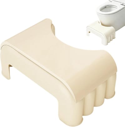 Opstapje Badkamer - Krukje Toilet - Ontlastings Houding - Stapelbaar Ruimtebesparend - 39x24x39 cm - Wit