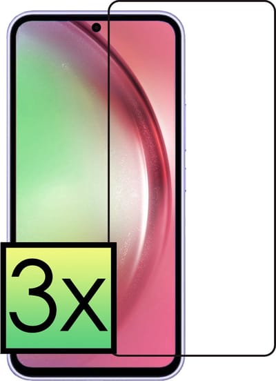 Screenprotector - 3 Stuks - Geschikt voor Samsung Galaxy A54 - Full Cover - Beschermglas - Gehard Glas - Tempered Glass - Screen Protector