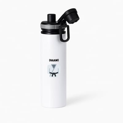 Hacebo® - Karate met eigen naam waterfles met draaidop grijs - Sport - Karateka - Sport - water fles - 850ML