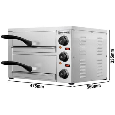GGM Gastro Elektro Mini Pizzaofen / Flammkuchen Ofen - 2x 33cm - Manuell