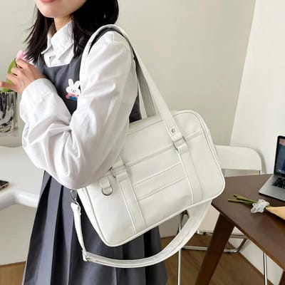 Japanse Preppy Stijl Schoudertas Vrouwen PU Leer JK Uniform Tas Meisjes Handtassen Pure Kleur Crossbody Tassen Itabag Tote Bolso