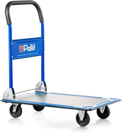Transportwagen inklapbaar - Rolwagen platformwagen - Zware lasten verplaatsen - Antislipcoating platform - 150 kg draagkracht - Blauw