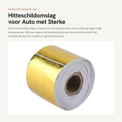 Solidchoice- Hitteschildomslag Extreem Duurzaam - Aluminiumfolie - Hittebestendig - Geluidsabsorberend - Vlamvertragend - Lichtgewicht en Eenvoudig te Installeren - Warmte-isolatie