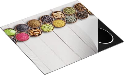 Chefcare Inductie Beschermer Kruidenbakjes op een Houten Tafel - 60x50 cm - Afdekplaat Inductie - Kookplaat Beschermer - Inductie Mat