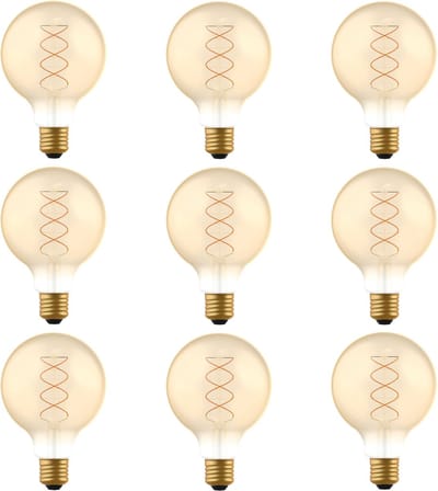 LED VINTAGE E27 Filament lamp - ⌀ 95 mm – Dimbaar – 9-pack G95 led lampen