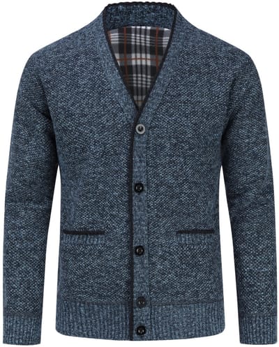 ALLTHEMEN Heren Gebreide Vest - Klassieke Knopen - L