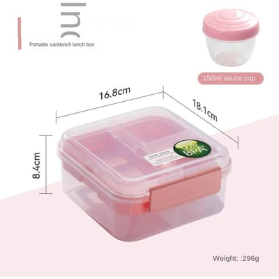 Draagbaar Handvat Ontwerp Dubbellaagse Lunchbox Compartiment Bento Boxen Studenten Peuter Bento Containers Buiten Salade Picknickdoos white