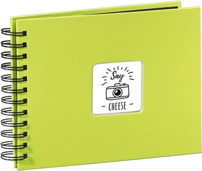 Spiraal Fotoalbum 24 x 17 cm met 50 Zwarte Pagina's - Creatief Fotoboek in Lichtgroen