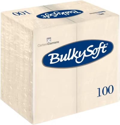 Servetten Bulkysoft Creme 1/8 Vouw - Napkins - Napkin - Servet - Luxe Servetten - Restaurant - Lunch - Dinner - cellulose - Servetten 2-laags 40x40 cm 1/8 vouw - 100 stuks - video