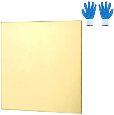 Messing Plaat - Metaalplaat Koper - Modelbouw Knutselen - H62 Legering Flexibel - 100x100x3 mm - Goudkleurig