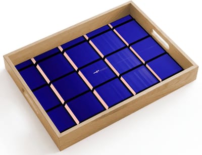 Dienblad hout 40x30 cm - Schootdienblad - Vliegtuig - Ruiten - Blauw - Rechthoekig - Borrelplank rechthoek - Plateau dienbladen