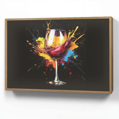 Wandlamp 90x60 cm - Oplaadbaar - Wijn - Glas - Graffiti - Borrel - Rood - Verf - Wandlampen binnen woonkamer - Slaapkamer lamp - Decoratieve nachtlamp - Vloerlamp draadloos