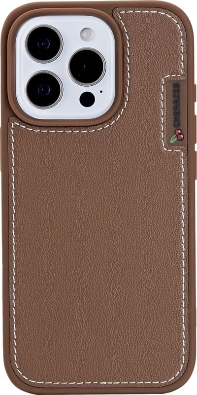 CHERRIES Eco Bean hoesje voor iPhone 14 Pro – MagSafe-Ready – Gerecycled Koffiebonenmateriaal – Bruin - Schokbestendig