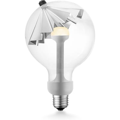 Design LED Lichtbron Move Me - Zilver - G120 Umbrella LED lamp - 12/12/18.6cm - Met verstelbare diffuser via magneet - geschikt voor E27 fitting - Dimbaar - 5W 400lm 2700K - warm wit licht